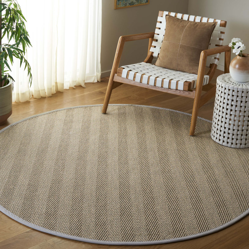 Napa Faux Sisal 101 Area Indoor/Outdoor Area Rug In Natural / Ivory, Round 6'