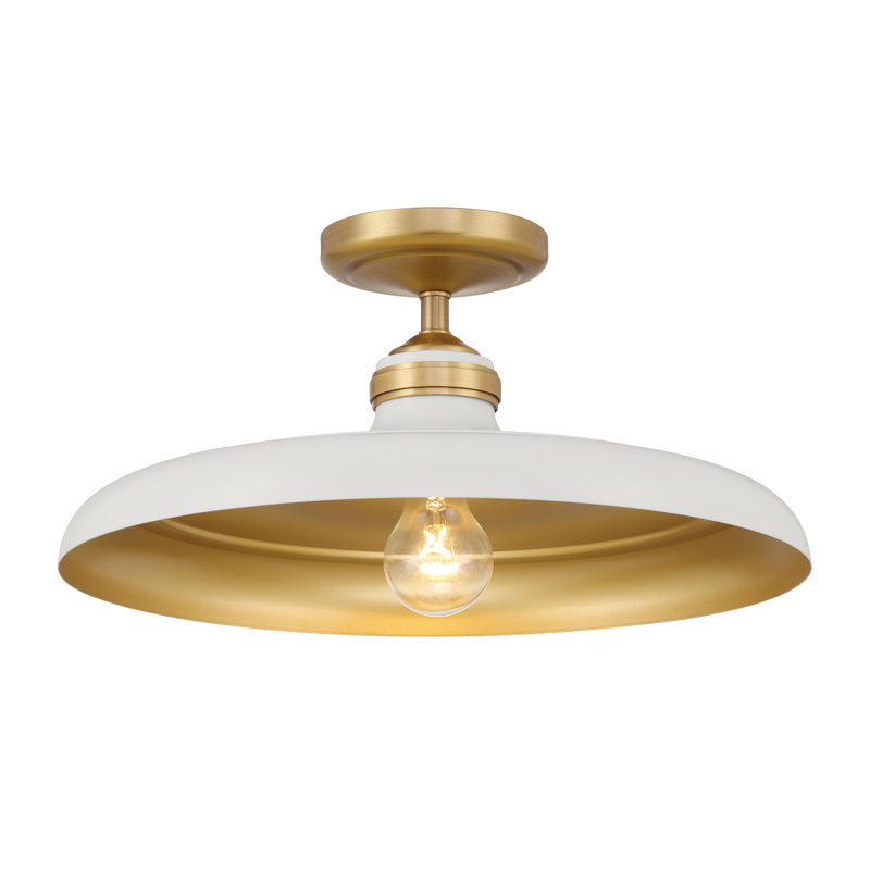 1 LIGHT SEMI FLUSH, Gold