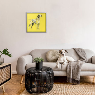 "Modern Dog On Yellow" par Cartissi sur toile