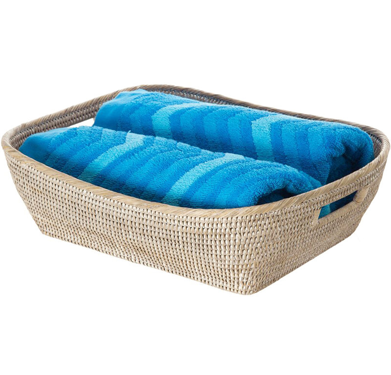 Bay Isle Home™ Madson Rattan Basket, White Wash
