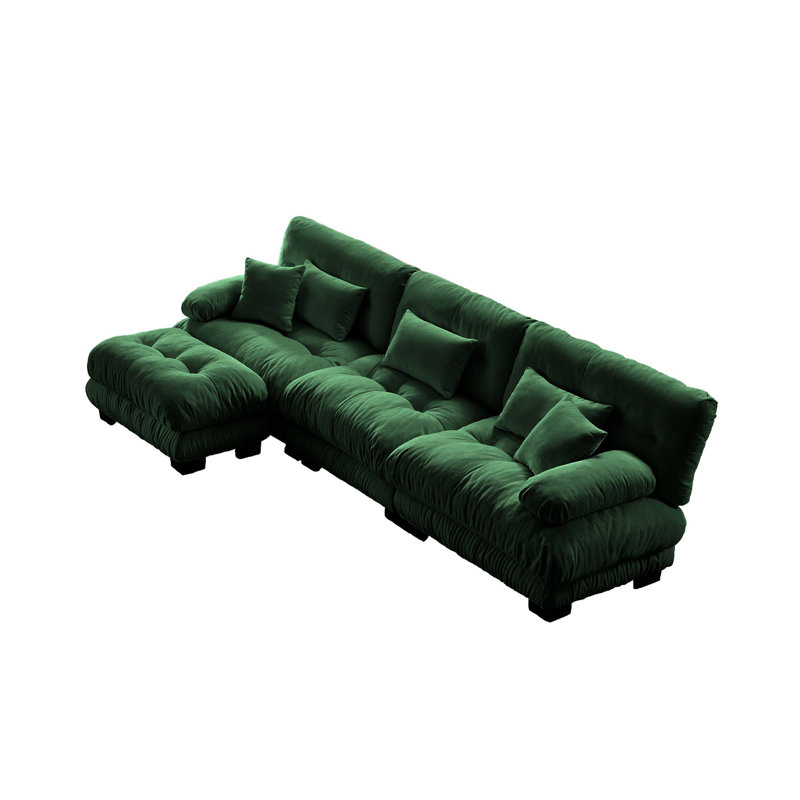Luxury Modular Sectional Sofa Couch,Oversized L Shaped Cloud Couch for Living Room,Deep Seat Sofa Couch with Convertible Ottoman,Chenille