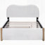 Upholstered Platform Bed with Wood Supporting Feet and Trundle-619100718