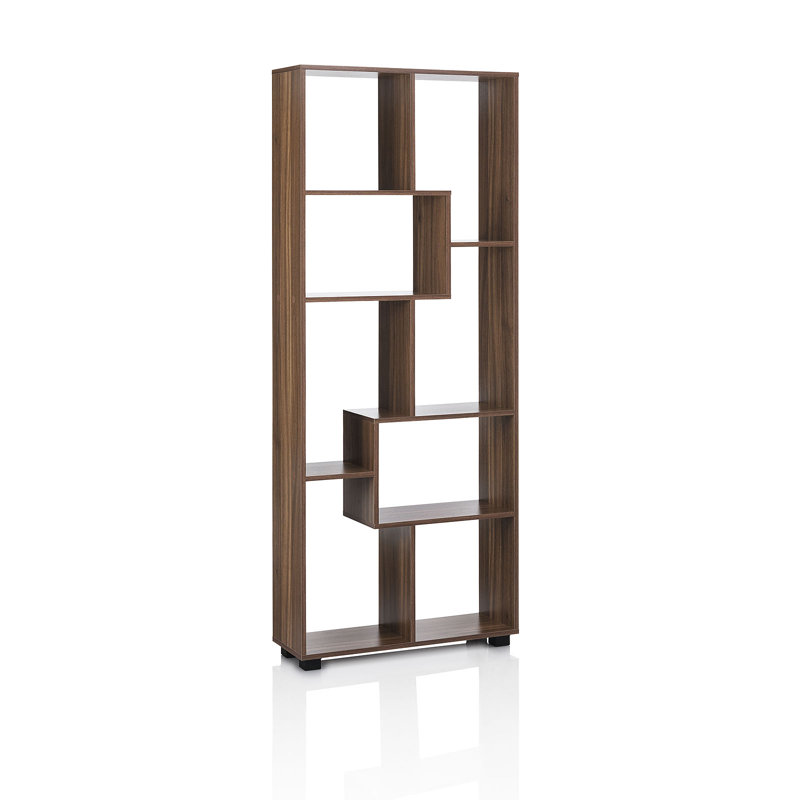Nazarah 178cm H x 70cm W Etagere Bookcase, Brown