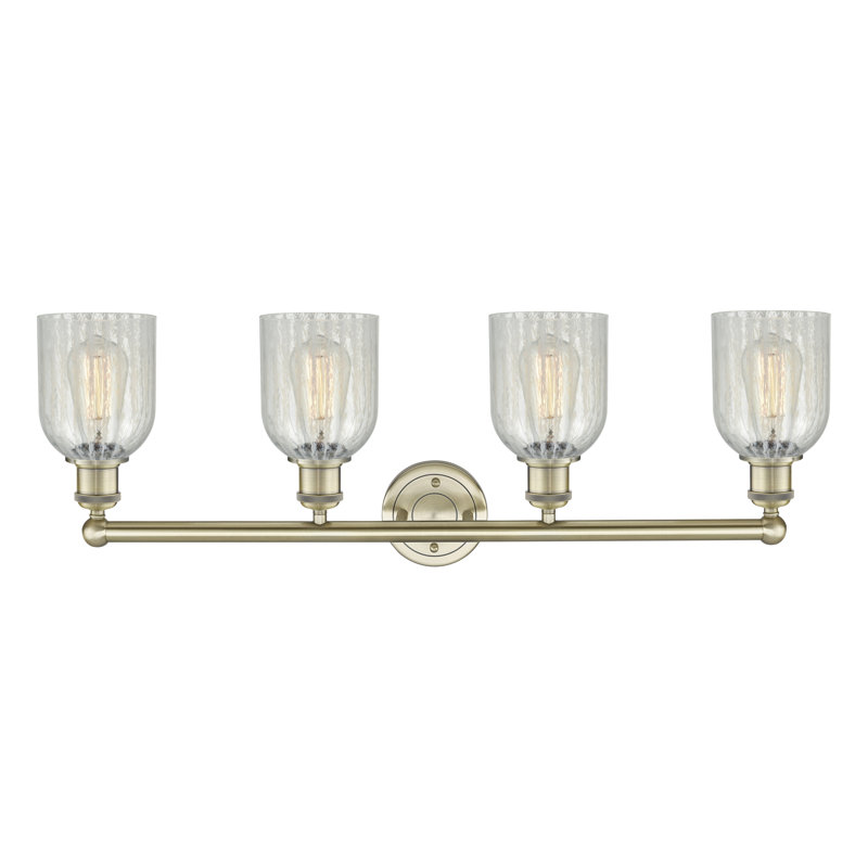 Reiko 4 - Light Dimmable Vanity Light, Mouchette, Antique Brass