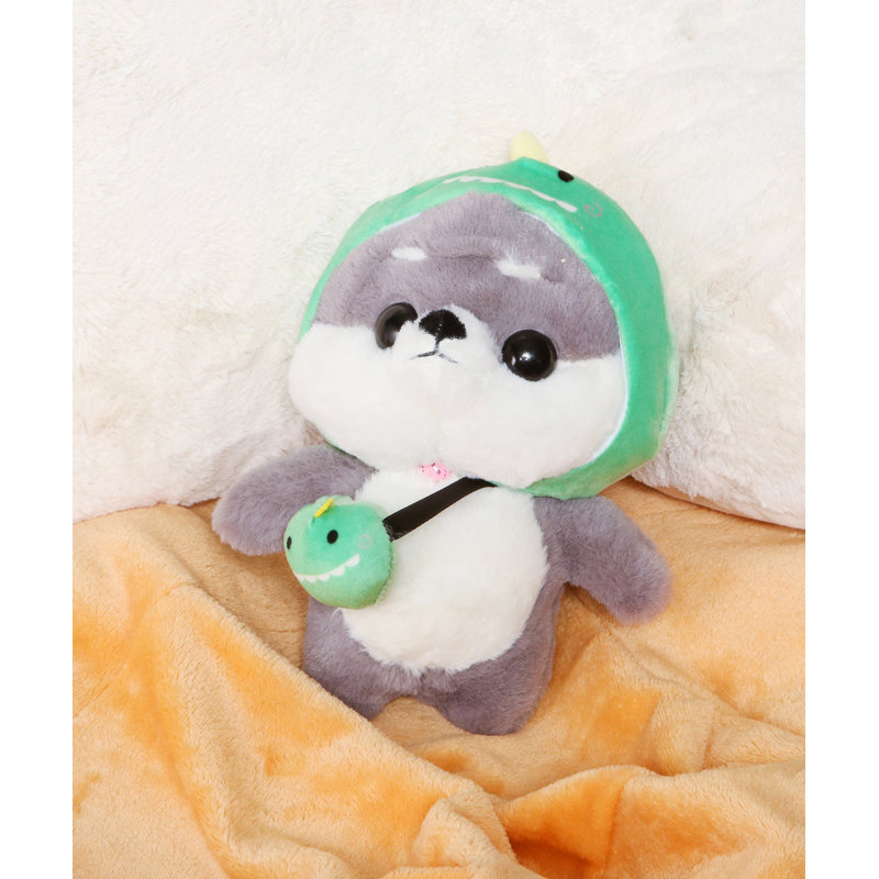 Peluche Shiba Dinosaur - gris / brun