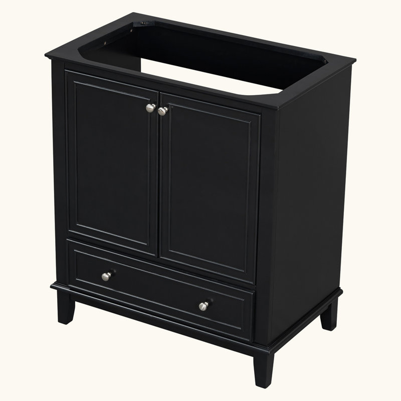 Meuble-lavabo multifonctionnel sans lavabo, Noir, noir, noir, noir
