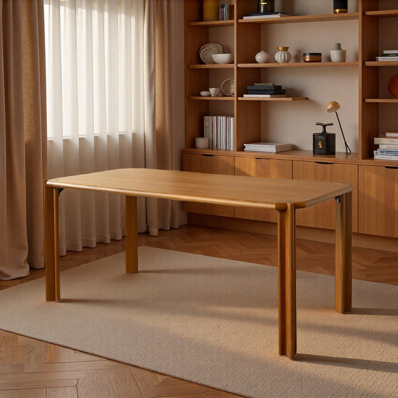 Grande table de salle à manger rectangulaire haut de gamme brune, H 29,52 po x L 70,86 po x l 33,46 po