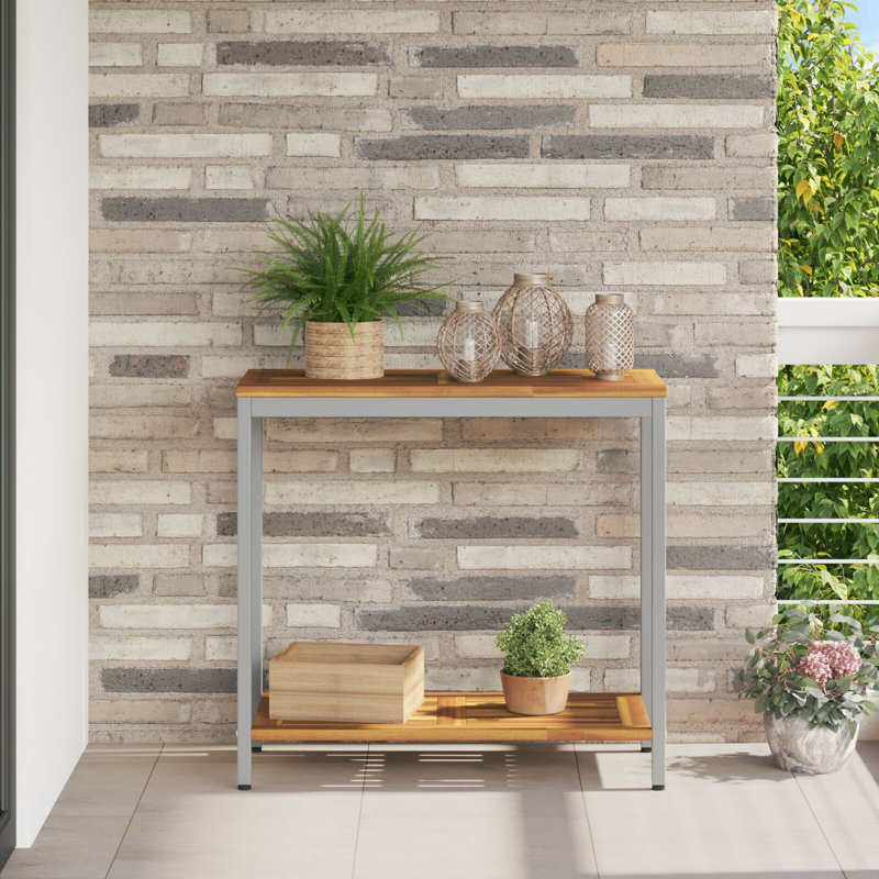 Rectangular Outdoor Buffet & Console Table, Grey, 75cm H x 80cm W x 35cm D
