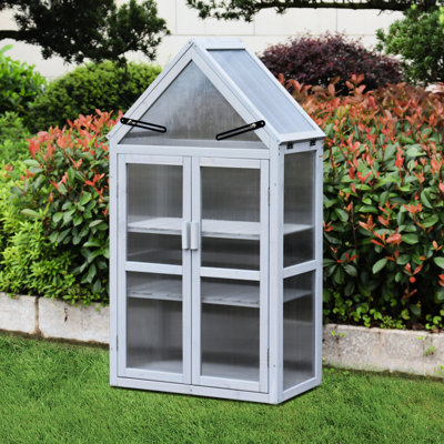 Mini Greenhouse With Ventilation Slots - Improve Airflow Kit For Gardens & Indoors, Adjustable Shelves, Roof Panels, Wall Brackets, Damp-proofed