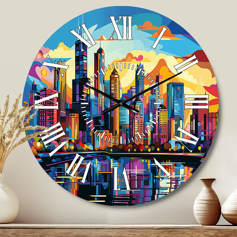 Horloge murale Chicago Popart II - Chicago, Médium
