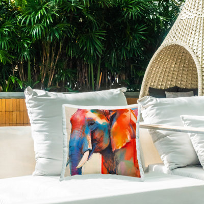 Coussin d'extérieur Bold Modern Elephant