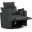 Fauteuil inclinable électrique pivotant gris doux avec appui-tête et repose-pieds réglables, gris