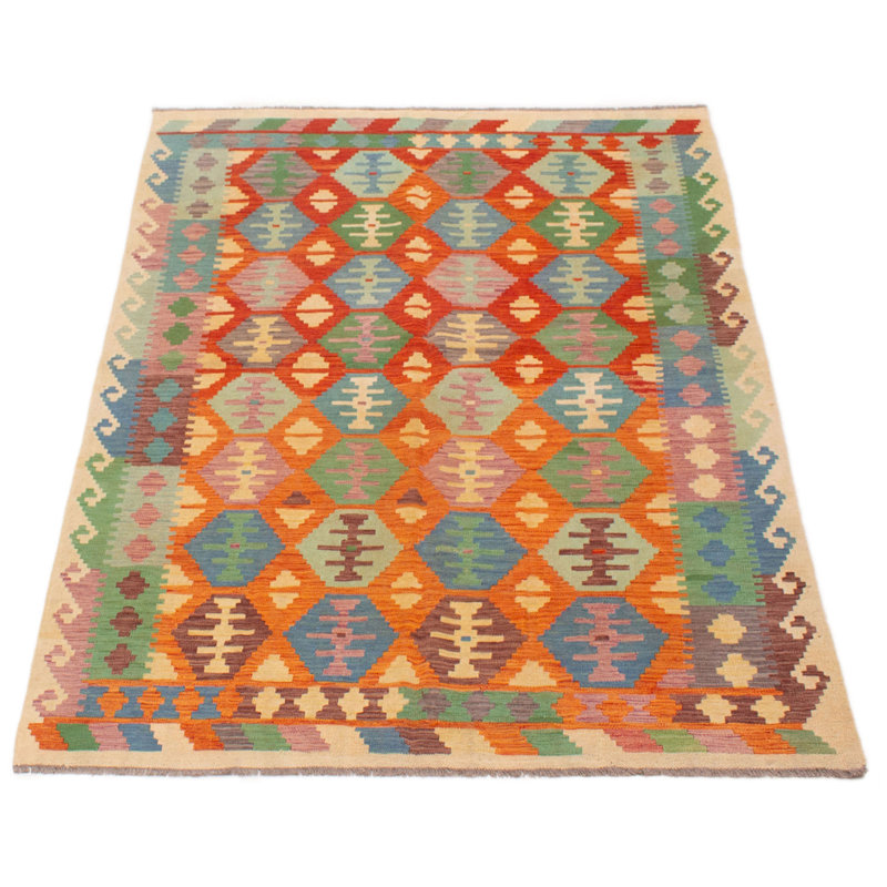 Tapis unique rouge de 5 pi 8 po x 8 pi 0 po