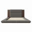 Lit plateforme tapissier de plancher avec tête de lit en bois allongée et tablette de chevet, aucun sommier nécessaire-232039050