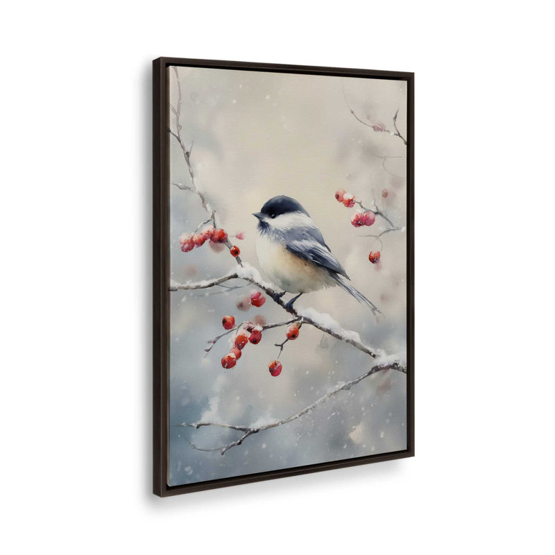 One Winter Songbird, reproduction d'art sur toile, H 48,75 po x l 32,75 po, Blanc opaque