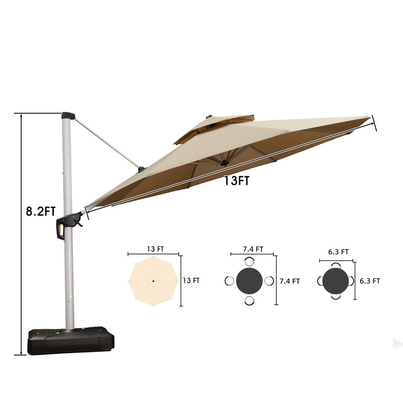 4m Cantilever Parasol, Beige