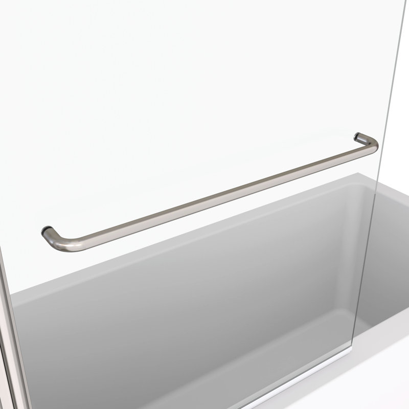 Pare-baignoire 1/4 po en verre trempé avec barre à serviettes tendance - 3458 modèle de salle de bain et magnifique