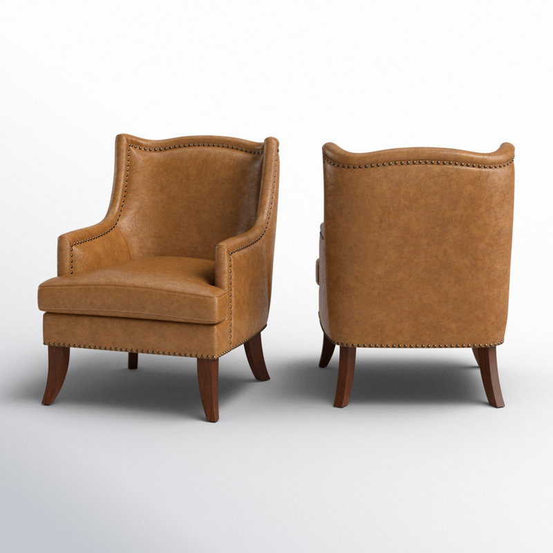 Ensemble de 2 fauteuils à oreilles 27 pouces Annalecia, Chameau