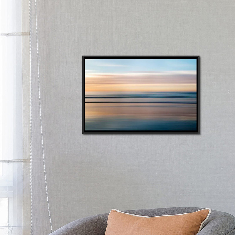 «La Jolla Waves», impression sur toile, H 18 po x l 26 po x P 1,5 po, Toile avec cadre noir, Pas de tapis