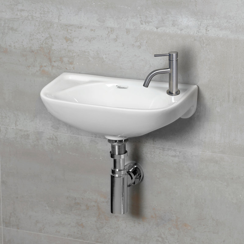 Whitehaus Collection Stainless Steel Single Lever Bathroom Faucet with Pop-up Drain, Brushed Stainless Steel