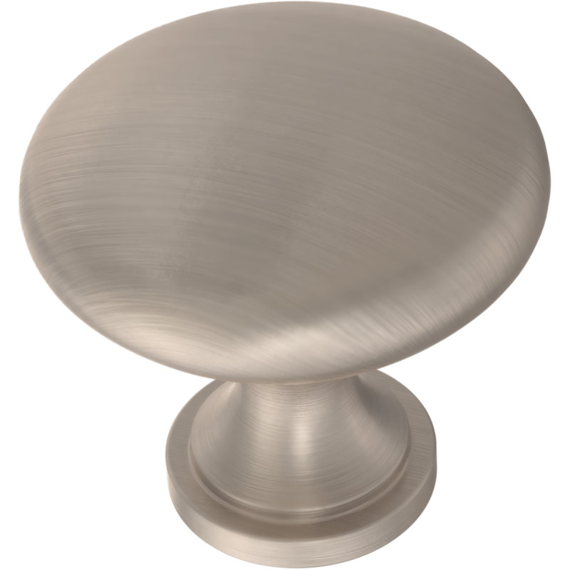 Poignée d'armoire antimicrobienne 1,125 po Mushroom, Antimicrobien nickel satiné