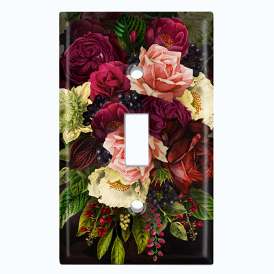 Patterned 1 - Gang Toggle Light Switch Standard Wall Plate