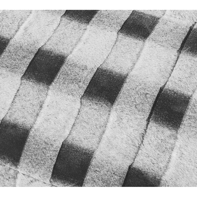 Microfiber Chequered Bedspread, Double Bedspread + 2 Standard Pillowcases, Grey
