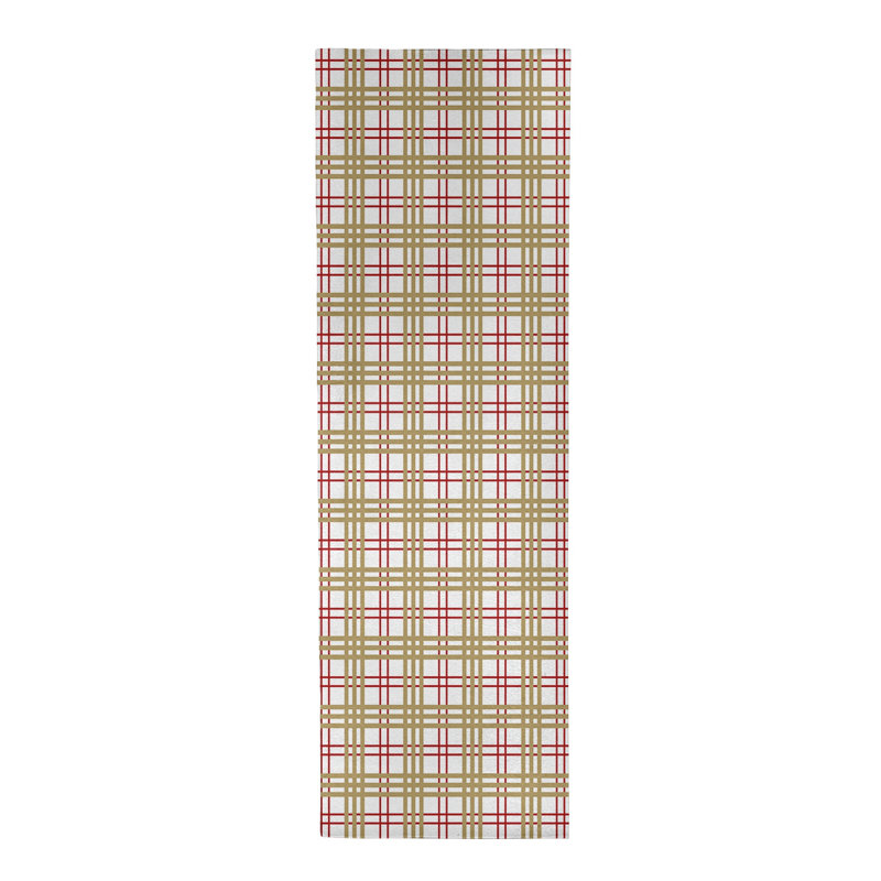 Tapis beige / blanc à carreaux, Tapis de couloir 2 pi 6 po x 8 pi