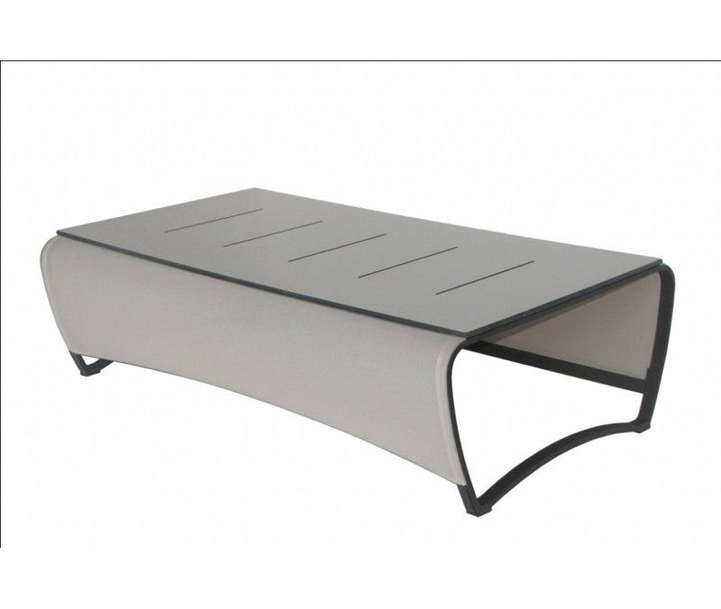 Jet Stream Rectangular Metal Outdoor Coffee Table , 47.2'' in. W 27.6'' in. D