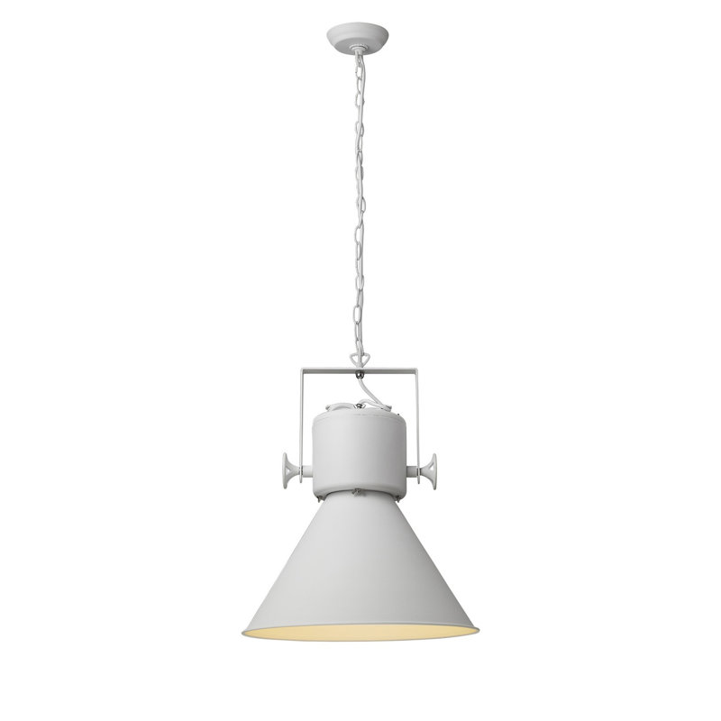 Luminaire suspendu 1 lumière à cône simple Tindell, Blanc
