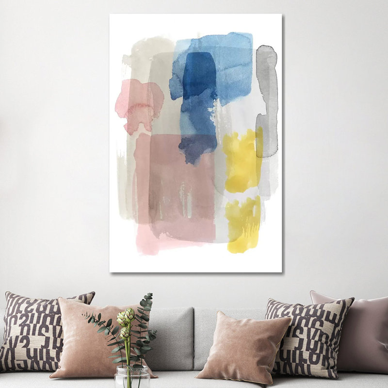 Puddle Pastel II 1 Piece Wall Art on Canvas, 101.6 cm H x 66.04 cm W, Wrapped Canvas