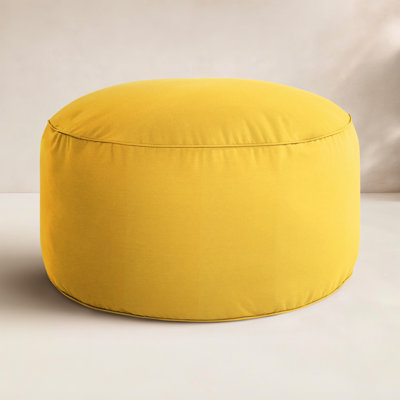 Demi Round Upholstered Outdoor Ottoman with Sunbrella® Cushion
