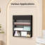 Vitrine de salon noire à 3 niveaux avec trois bandes lumineuses DEL blanches à contrôle tactile USB avec luminosité réglable-1017289705-1017289708