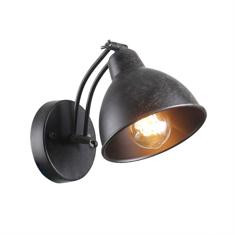 Arad Farmhouse Bathroom Light Fixtures Industrial Wall Lamp for Bedroom, Distressed Black