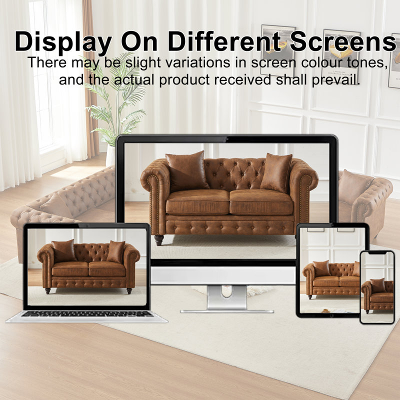 Canapé chesterfield de conception contemporaine, Brun