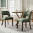 VKNOW Faux Leather Upholstered Dining Chairs Set of 6, High-Density Foam Cushion, Walnut Rubber Wood Legs for Dining Room, Bedroom, Green-589035969-588950991