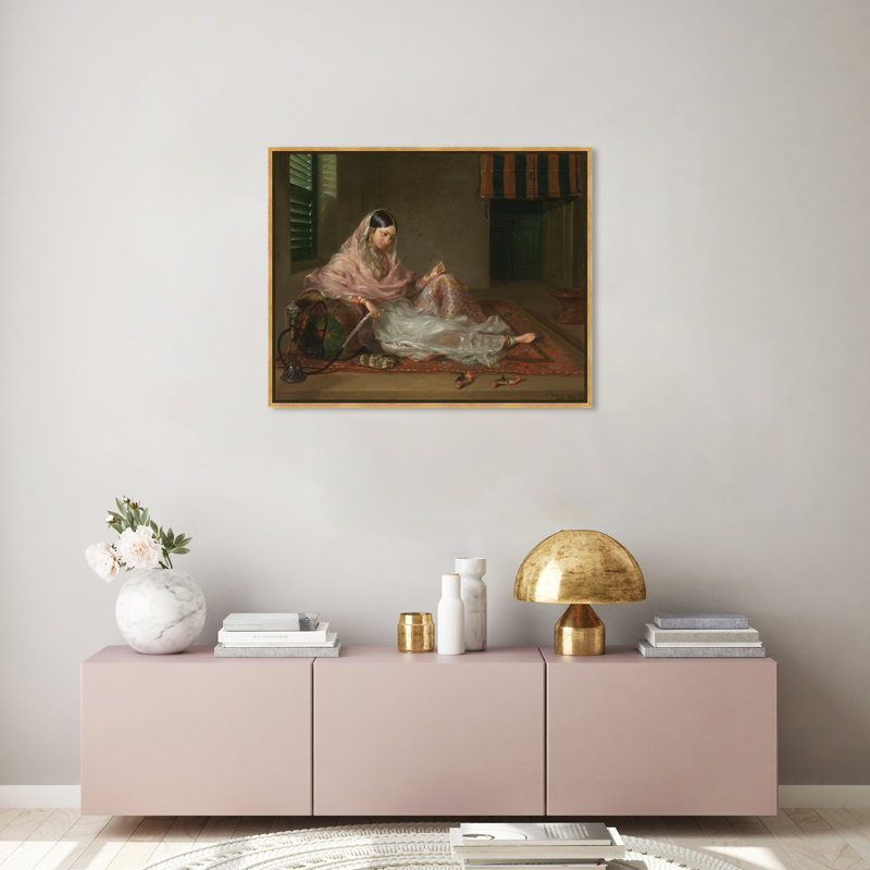 Musulmane inclinable par Francesco Renaldi - peinture sur toile, H 30 po x l 36 po, Toile avec cadre doré