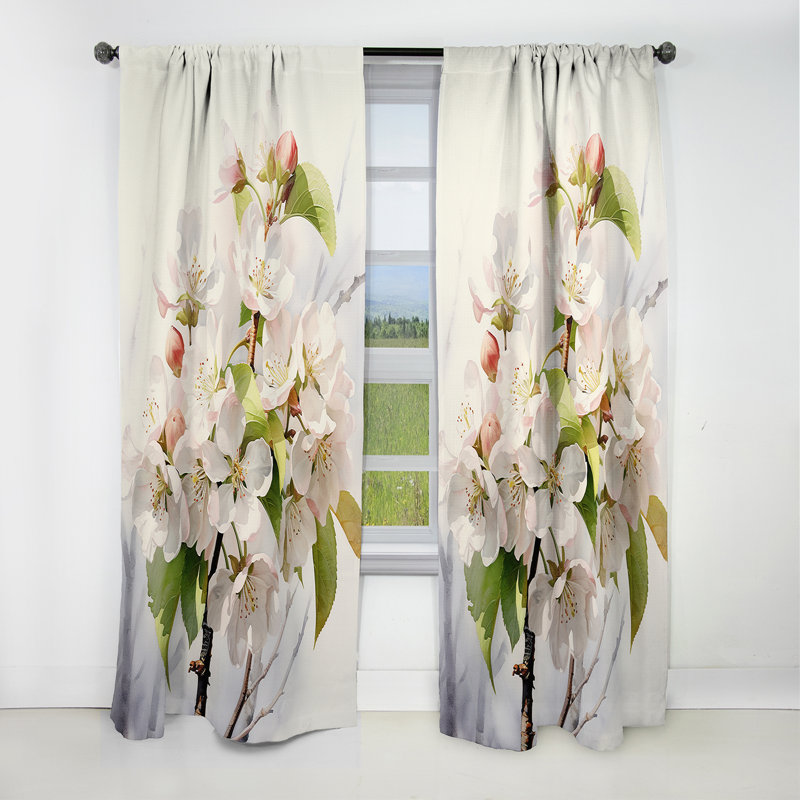 Rideau occultant en velours Apple Blossom translucide Glow III - 1 panneau, L 52 po x L 84 po
