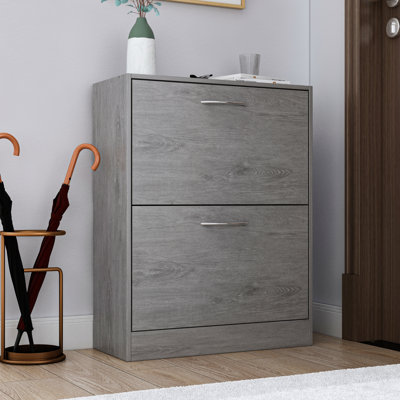 12 Pair Stackable Shoe Storage Cabinet