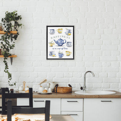 Cadre flottant Happiness is a Cup of Tea, design par Elizabeth Tyndall