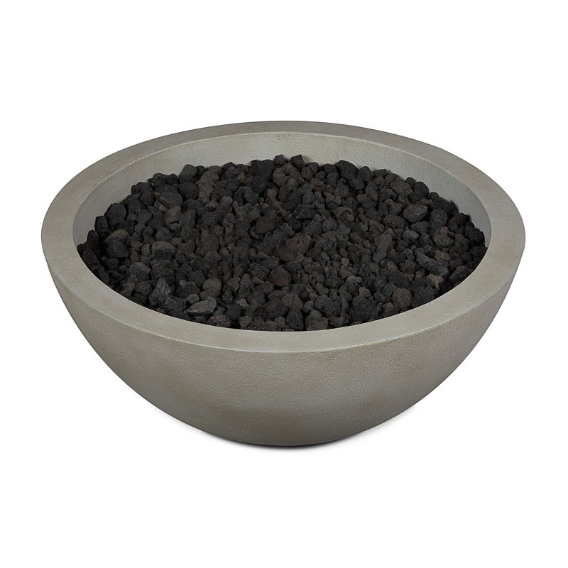 Shade Gray 48" Round Concrete Gas Fire Pit Table