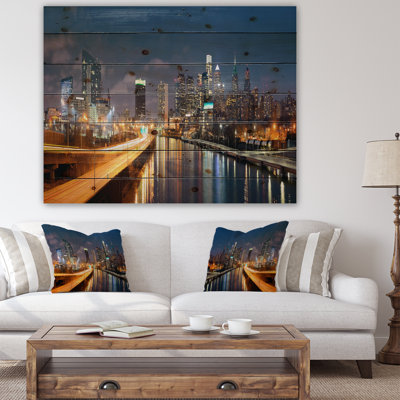 Paysage urbain «Philadelphia Skyline at Night» - reproduction