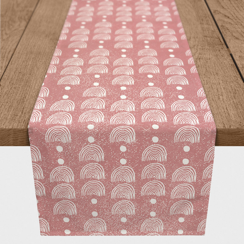 Chemin de table rectangulaire en polyester Alfea, 72 po x 16 po, Rose