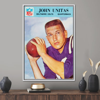Johnny Unitas, Famous Art, Motivation Printed, Motivational Poster, Gym Canvas Art, American Football Wall Art, A-313