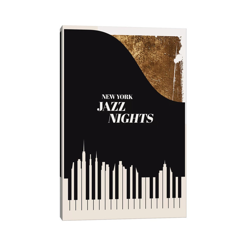 Jazz Nights by Kubistika - Print on Canvas, 66.04cm H x 45.72cm W x 1.91cm D, Wrapped Canvas