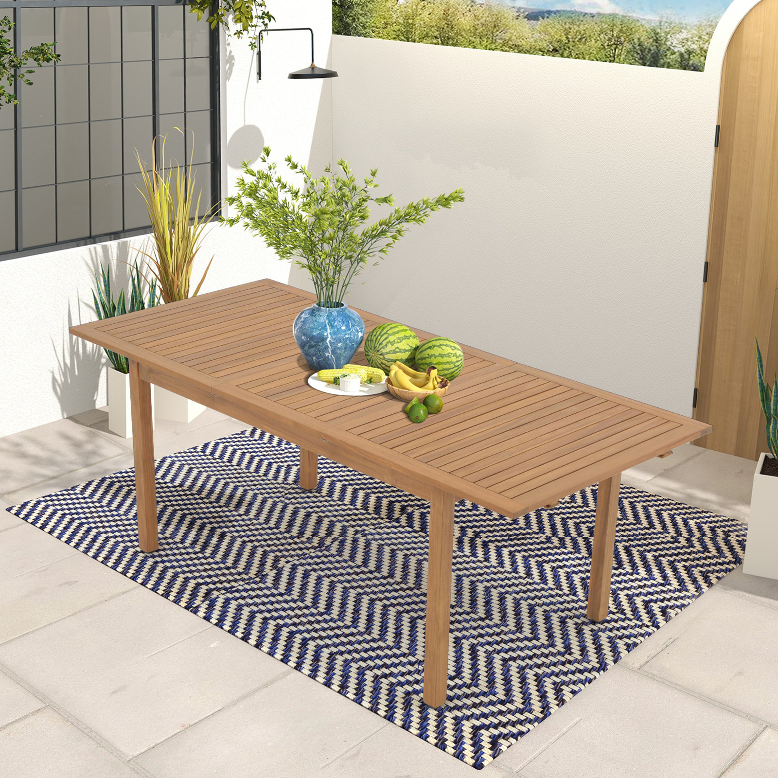 Bennett Rectangular Extendable 59.1'' L x 35.4'' W Outdoor Dining Table