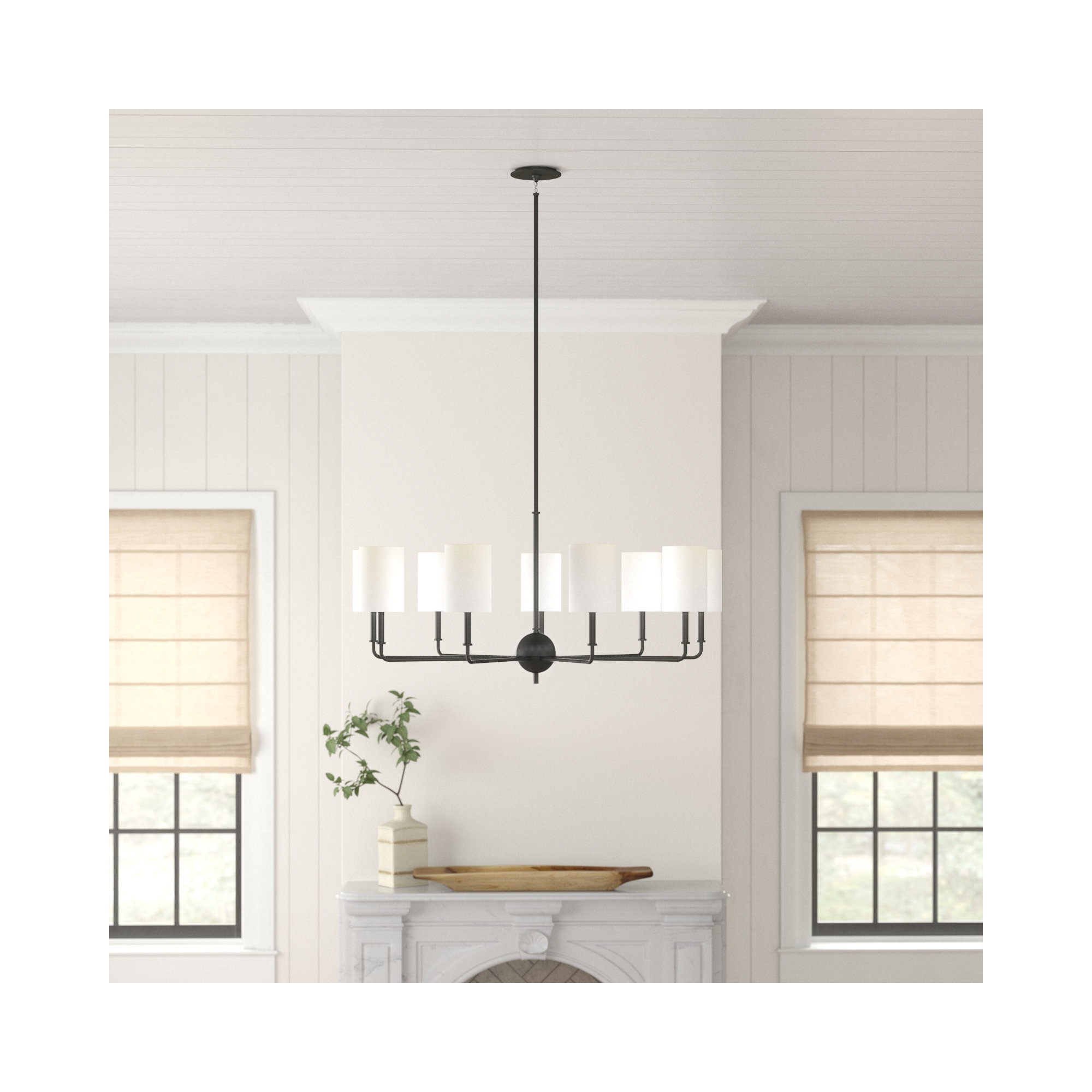 Rowley 9 - Light Metal Dimmable Chandelier, Midnight Black