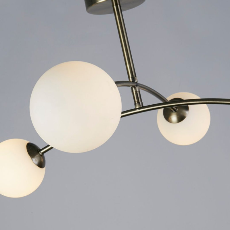 Glass Flush Mount, 4 Lights, 305cm H x 305cm W x 620cm D