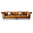 Brown Genuine Leather Modular Sofa cushion Threeseat-436961549