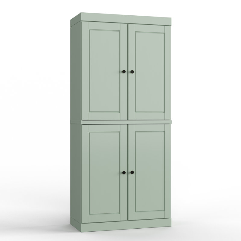 32" W x 71.5" H 100% Solid Wood Freestanding Bathroom Linen Cabinet with Doors, 2 Drawers & Adjustable Shelves – Modular Storage Organizer